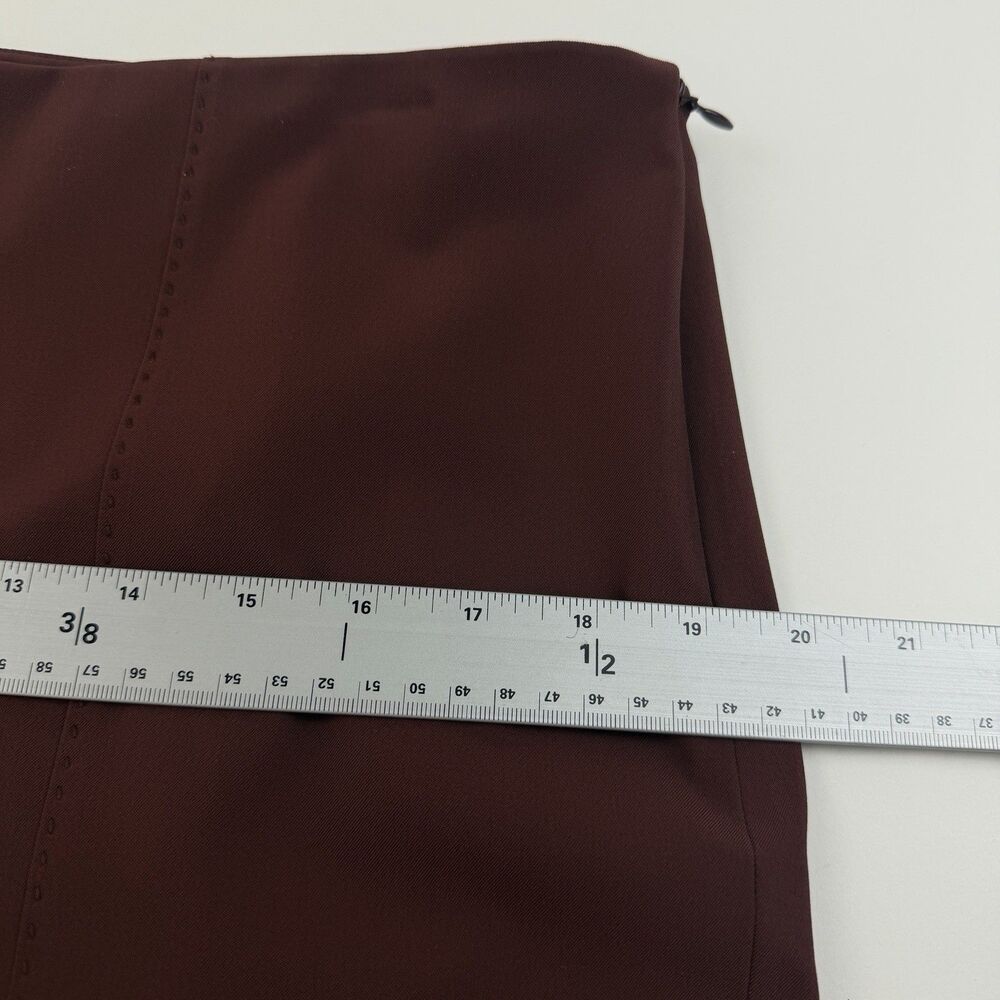 THE ROW Rust Brown Pants 14 Stretch Woven Tapered Leg Front Seam Modern Office - Picture 11 of 15